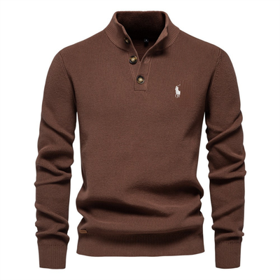 Premium Knit Henley Sweater - Rea