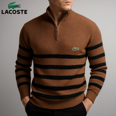 Klassisk Randig Zip-Up Tröja - Utförsäljning