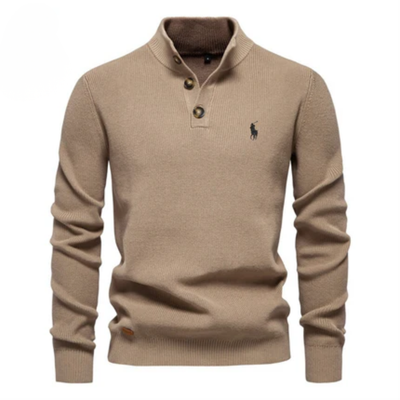 Premium Knit Henley Sweater - Rea