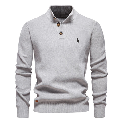 Premium Knit Henley Sweater - Rea
