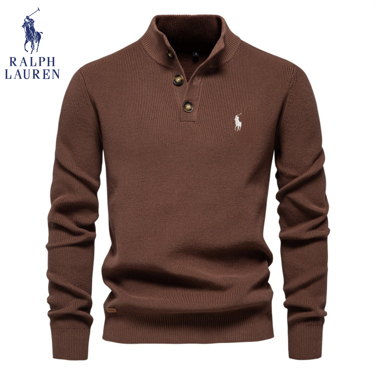 Premium Knit Henley Sweater - Rea